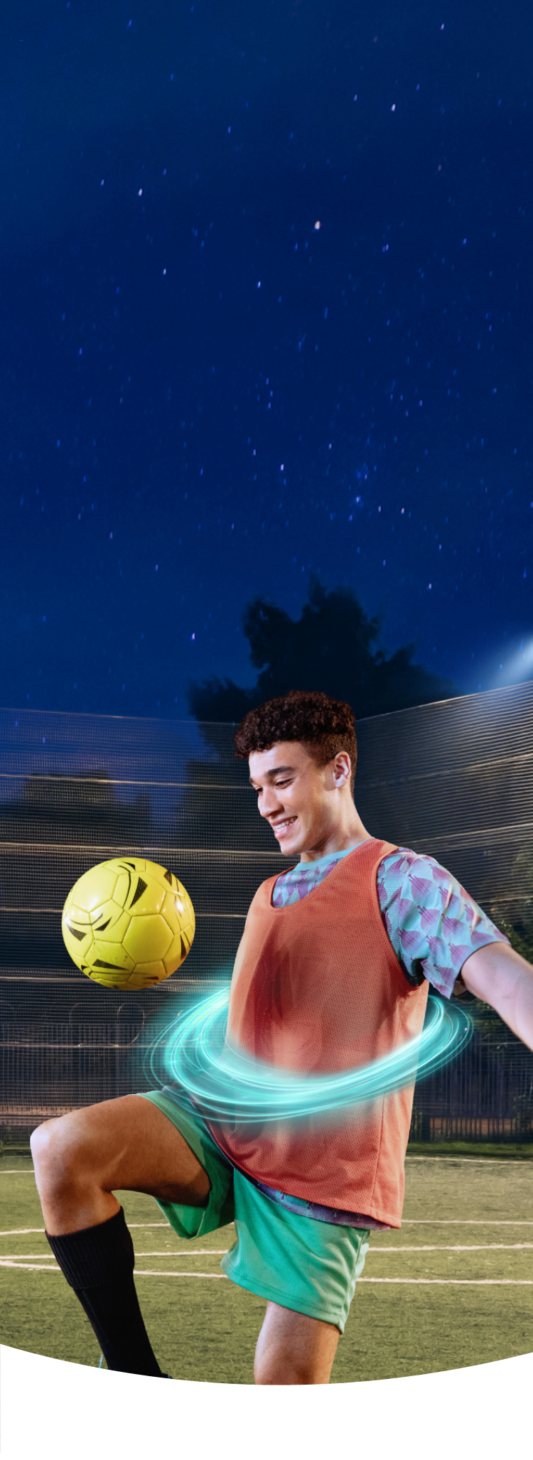 Man juggling soccer ball