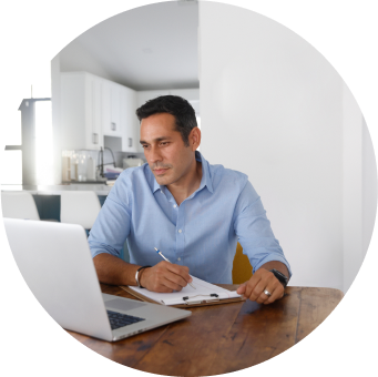 Man working on laptop